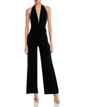 Norma Kamali Halter Wide Leg Jumpsuit - Black