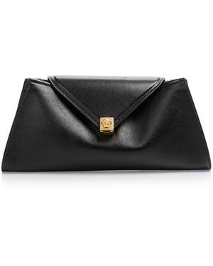 Versace Leather Convertible Envelope Crossbody - Black