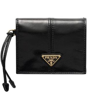 Prada Small Leather Wallet - Black