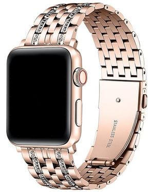 The Posh Tech Remy Rhinestone Stainless Steel Band For Apple Watch - Black