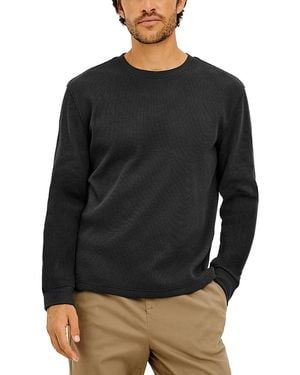 Rails Smith Relaxed Thermal Knit Cotton Blend Shirt - Black