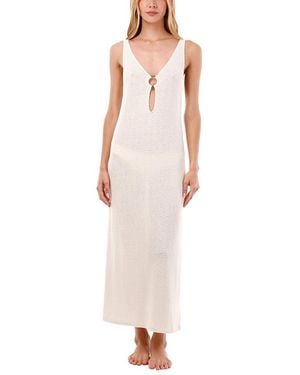 MALAI Reef Ring Front Textured Maxi Dress - Pink