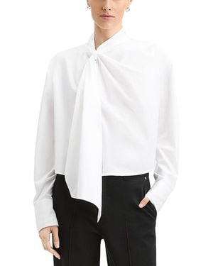 Derek Lam Delphine Cotton Poplin Scarf Neck Top - White