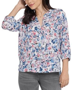 NYDJ Pintuck Blouse - Blue