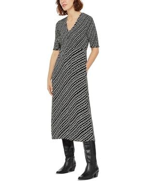 Whistles Diagonal Ripple Shirred Dress - Multicolour
