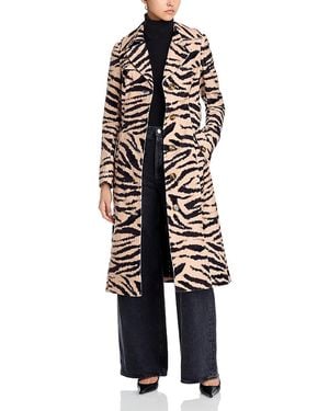 Cara Cara Karlie Zebra Velveteen Trench Coat - White