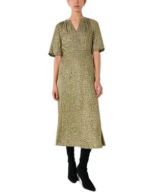 Whistles Leopard Midi Dress - Green
