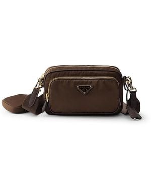 Prada Re-Nylon Mini Shoulder Bag - Brown