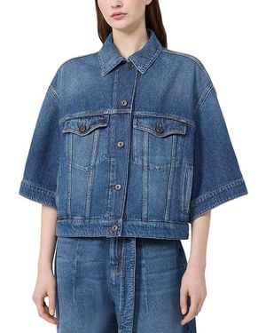 Weekend by Maxmara Wkdliuti Elbow Sleeve Denim Jacket - Blue