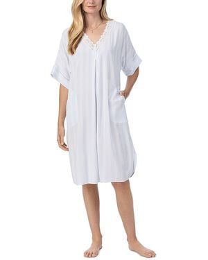 Eileen West Caftan Short Sleeve Nightgown - White