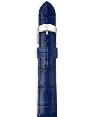 Michele Leather Watch Strap, 18Mm - Blue