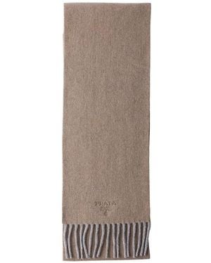 Prada Cashmere And Wool Scarf - Natural