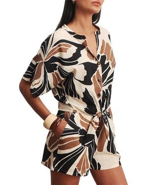 Sanctuary Good Time Printed Tie Shirt - Black