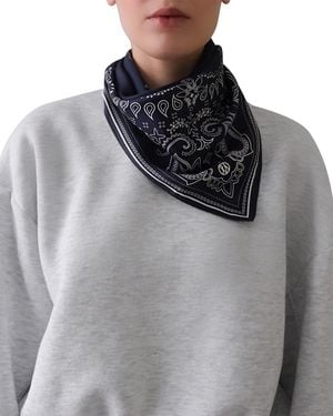 lescarf Paisley Silk Scarf - Gray
