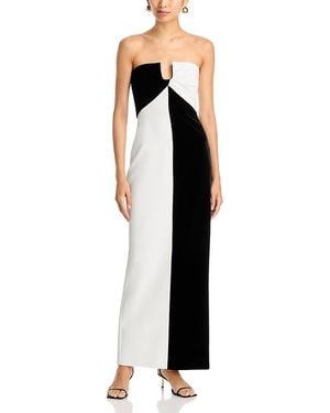 BCBGMAXAZRIA Lotta Notched Neck Strapless Gown - Black