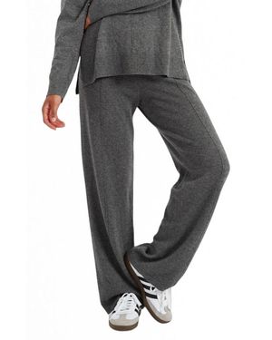 Chinti & Parker Wool Cashmere Wide Leg Track Pants - Gray