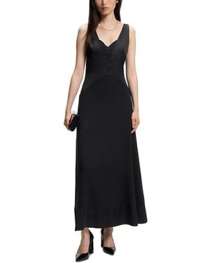 BOSS Depalma V Neck Maxi Slip Dress - Black
