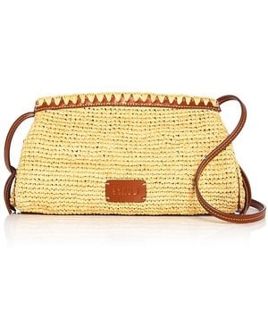 STAUD Maude Raffia Convertible Clutch - Metallic