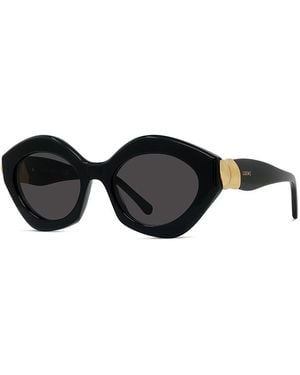 Loewe Geometric Jewel Embellished Sunglasses, 53Mm - Black