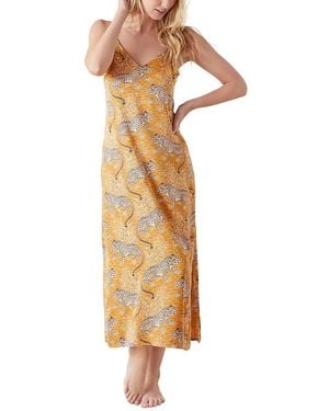 Printfresh Bagheera Satin Chic To Sleep Nightgown - Metallic