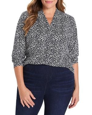 NIC+ZOE Geo Toss Knit Top - Black