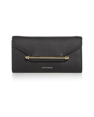 Strathberry Multrees Convertible Leather Wallet - Black
