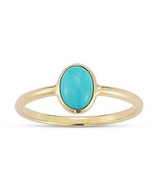 Moon & Meadow Oval Solitaire Ring - Blue