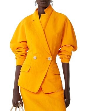 Lanvin Paper And Viscose Open-Back Jacket - Yellow