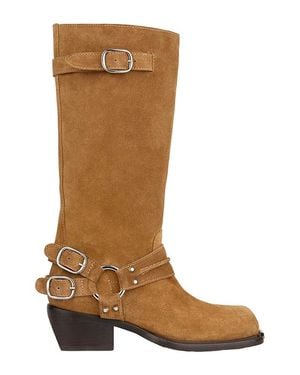 Sandro Camden Suede Biker Boots - Brown