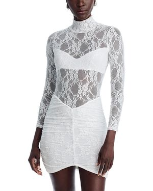 Nightcap Drop Waist Lace Mini Dress - White