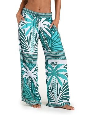 Sunshine 79 Patchwork Palms Beach Pant - Blue