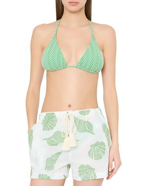 MILLY Corrie Embellished Cover-Up Shorts - Green
