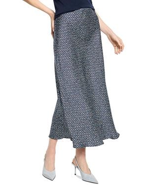 NIC+ZOE Monogram Slip Skirt - Blue