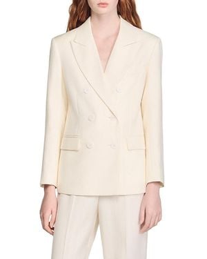 Sandro Double Breasted Suit Jacket - White