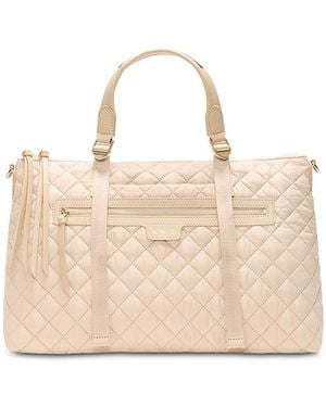 MZ Wallace Park Medium Quilted Leather Satchel - Natural