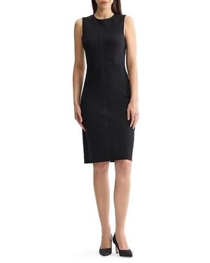 Misook Luxestretch Contrast Stitch Sheath Dress - Black