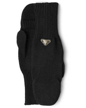 Prada Wool Mittens - Black
