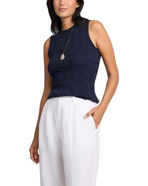 Onia Linen Cable Knit Tank - Blue