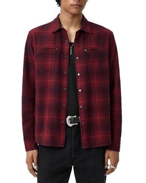 John Varvatos Dario Brushed Plaid Shirt - Red