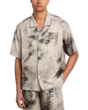Stampd Splatter Camp Collar Shirt - Gray