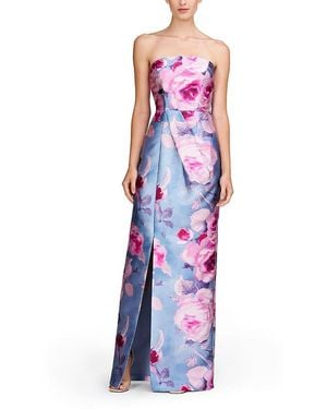 Kay Unger Lucienne Strapless Column Gown - Purple