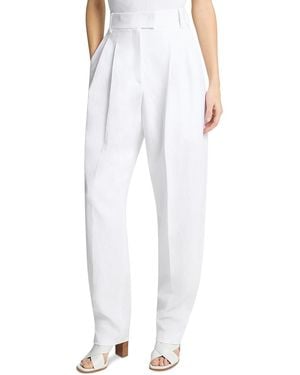 Michael Kors Linen Pleated Pants - White