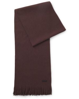 BOSS Albas Wool Raschel Knit Scarf - Brown