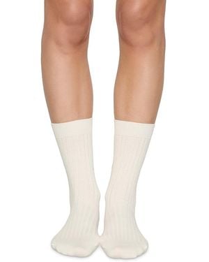 Eberjey Essential Rib Socks - White