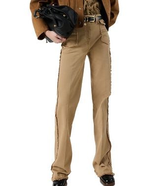 Gerard Darel Anna Fray Trim Flared Pants - Multicolor