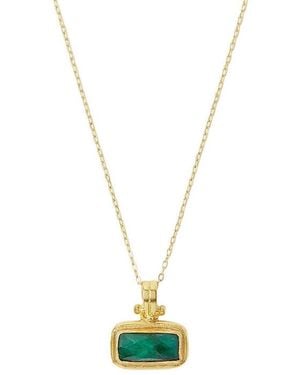 Ottoman Hands Noa Emerald Pendant Necklace - Metallic