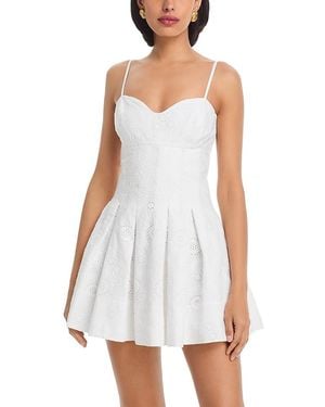 French Connection Svea Floral Eyelet Mini Flare Dress - White