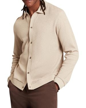 Ted Baker Wilkes Regular Fit Long Sleeve Polo Shirt - Natural