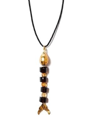Chan Luu Multi Gemstone Fish Cord Pendant Necklace, 42 - Metallic