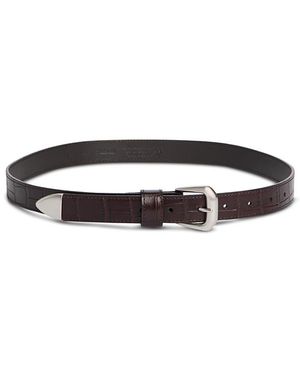 Madewell Vintage Western Croc Embossed Leather Belt - White